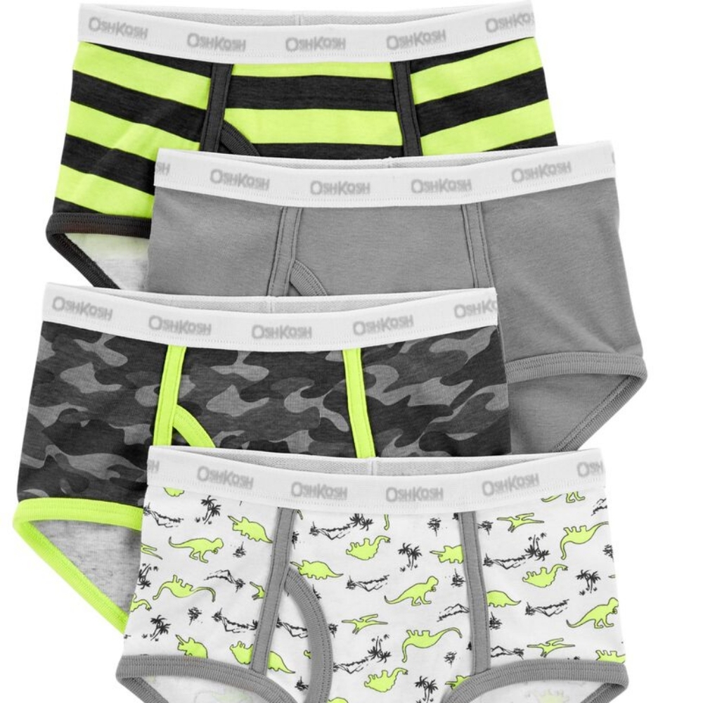 OSHKOSH Boy 4-Pack Cotton Briefs 4-5YRS NWT